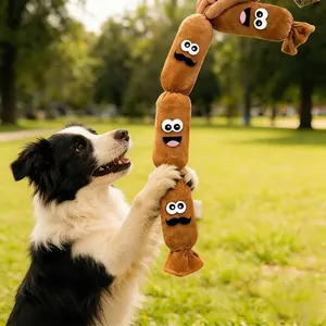 Giocattolo di Peluche Sonoro per Cani Divertente Salsiccia di Simulazione Anatra Gialla Giocattolo Interattivo Resistente al Morso per Animali