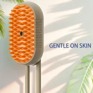 Brosse de toilettage ergonomique pour chats avec picots en silicone doux et souples