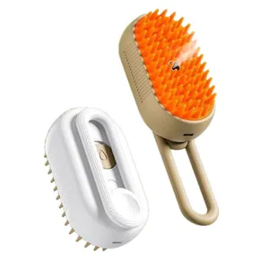 Brosse à vapeur électrique pour le toilettage des chats et chiens avec poils en silicone