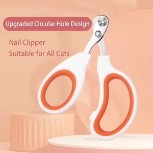 Professional stainless steel pet nail clippers with round hole design for cats and dogs