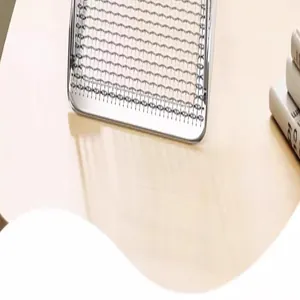 Nahaufnahme-Detail eines hochwertigen Katzenstreu-Schaufelsiebs aus rostfreiem Edelstahl