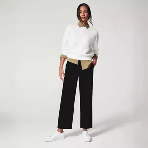 Damen Mode Mikro Schlaghose Schlanke Passform Drapierte Lässige Anzughose Hohe Taille Vielseitige Pendlerhose Für Büro