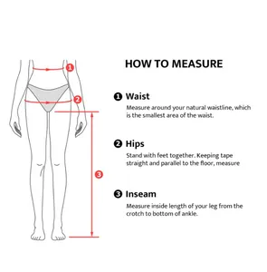 Measurement guide for waist, hips and inseam on women's high elasticity flared denim pants
