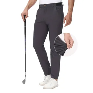 Pantalones de golf para hombre en gris carbón con tejido elástico y un cómodo corte deportivo.