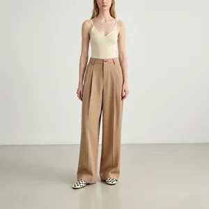 Damen Hohe Taille Gerade Bein Anzughose Schlankmachend Fallend Büro Pendeln Polyester Einfarbig Volle Länge Hose