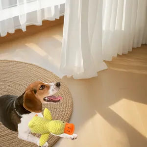 Gelbe Plüschente Hundespielzeug, langlebiges Kauspielzeug für kleine und mittlere Haustiere