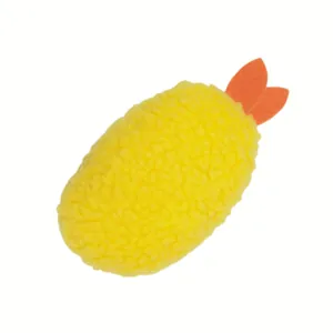 Zacht pluche piepspeeltje in de vorm van een tempura-garnaal voor honden en katten