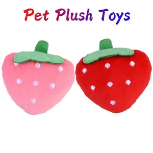 Giocattolo Peluche per Animali a Forma di Fragola con Squeak per Cani Gatti Simpatico Peluche a Pois Giocattolo da Masticare Morbido