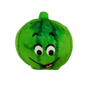 Quietshchendes Plüsch Wassermelonen Spielzeug für Hunde Katzen Kauen Weich Grün