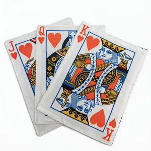 Lot de 3 jouets couineurs pour chiens motif cartes à jouer Valet Dame Roi de Cœur
