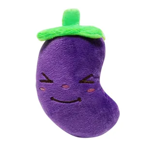 Peluche a forma di melanzana sonora per cani, gioco interattivo e salute dentale