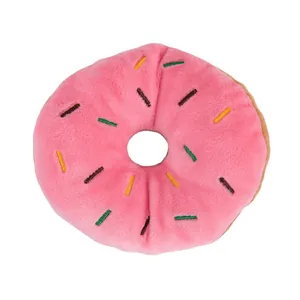 Jouet en peluche en forme de donut pour chiens et chats avec un joli glaçage rose