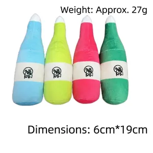 Set di giocattoli cigolanti in peluche a forma di bottiglia di vino per la pulizia dei denti