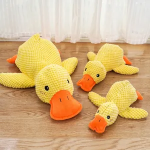 Quietschendes Plüsch-Hundespielzeug Weiches Mais-Fleece Ente Form Kauspielzeug Langlebig Zahnreinigung Welpe Haustier Spielkamerad Für Kleine Mittlere Hunde