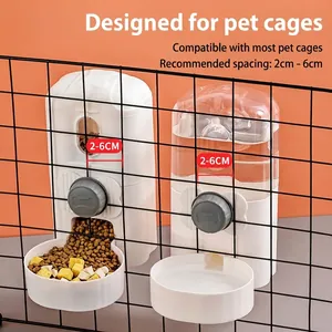 Set de alimentador y bebedero automático para jaulas, espacio de rejilla 2-6 cm