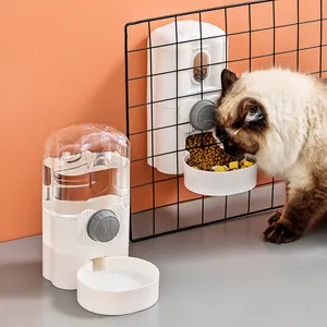 Dispensador automático de comida y agua para perros y gatos colgante en jaula