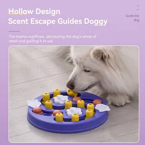 S-förmiges interaktives Puzzle-Slow-Feeder-Spielzeug für Hunde und Katzen, lila