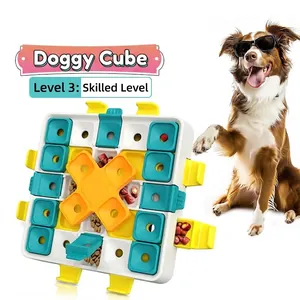 Juguete rompecabezas interactivo para perros nivel 3 con compartimentos para premios