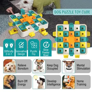 Juguete rompecabezas interactivo para perros y comedero lento para estimular el coeficiente