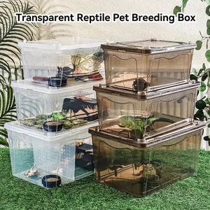 Boîte d'élevage en plastique transparent pour reptiles, geckos et tortues