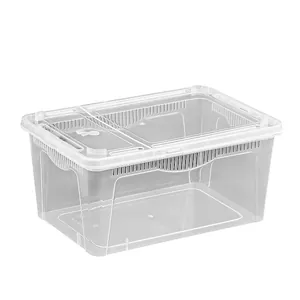 Boîte d'élevage de reptiles en plastique transparent et terrarium avec aération