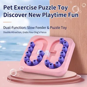 Jouet Interactif pour Chien Chat Puzzle Gamelle Lente Distributeur de Friandises Labyrinthe Blocs Coulissants Puzzle Box