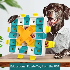 Juguete Interactivo de Rompecabezas para Perros Nivel 3 Comedero Lento de Plástico ABS Entrenamiento de QI Cubo Mágico Regalo