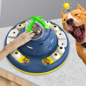 Juguete de Rompecabezas para Perros KADTC Forma de OVNI Alimentador Lento Dispensador de Golosinas Nivel 3 Educativo Interactivo