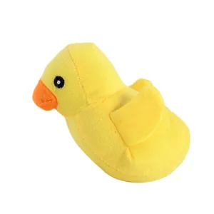 Adorable yellow duck plush squeaky toy for dogs and cats bite resistant pet chew toy