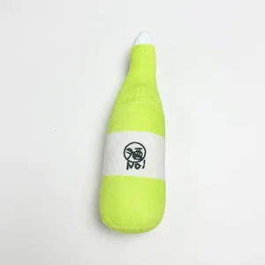 Peluche creativo a forma di bottiglia di vino verde per cani e gatti resistente