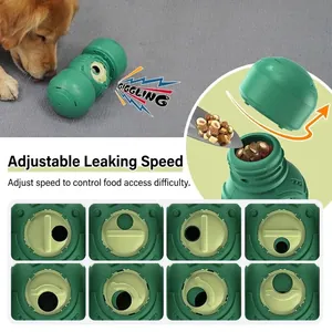 Jouet interactif pour chien avec trous réglables et son de rire pour friandises