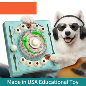 Juguete Interactivo para Perros Rompecabezas Slow Feeder Forma Tocadiscos DJ Juego de Entrenamiento Olfativo para Perros Inteligentes Verde Menta