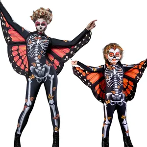 Costume di Halloween scheletro farfalla per madre e figlia, set coordinato famiglia.