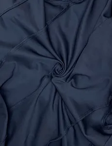 Detailed view of the high-quality navy blue fabric texture for women's blazer set