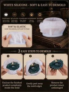 Step-by-step guide for de-molding highly detailed dragon eye silicone candle mold.
