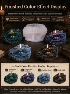 Detail of dragon eye silicone mold for DIY aromatherapy candle making with mythical textures