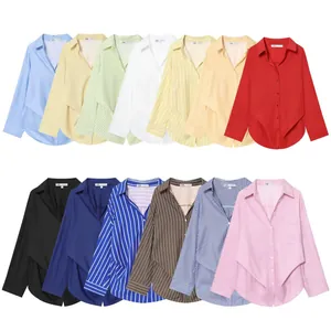 Collezione di camicie da donna con maniche a pipistrello in 13 colori e motivi a righe