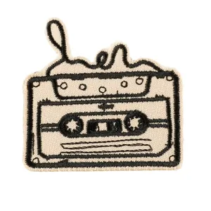 Vintage geborduurde cassetteband patch voor retro stijl DIY kleding en tassen decor