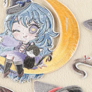 Kawaii anime heks geborduurde strijkpatch voor DIY kledingaccessoires en decoratie