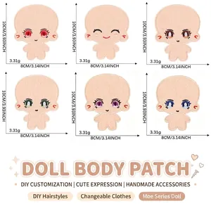 Cartoon Süß Anime Puppe Gesicht Stickerei Aufnäher Polyester Vlies Filz DIY Handwerk Bekleidung Nähen Patch Für Taschen Kleidung Hut