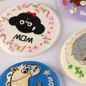 Custom embroidered badges with cute cartoon characters for bags and clothing accessories