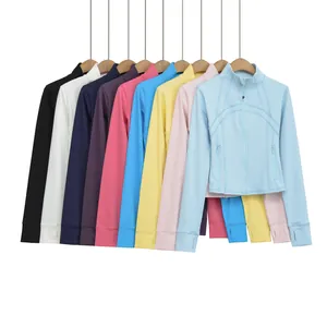 Collezione di giacche da yoga slim-fit per donna in nove colori vivaci per il fitness
