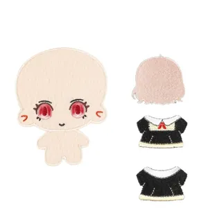 Σετ κεντητών μπαλωμάτων DIY χαρακτήρα anime με σώμα κούκλας μαλλιά και ρούχα