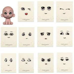 Divertido Emoji Cara Bordado Parche Poliéster Mini Plancha Decorativa Parches para Ropa Bolso DIY Costura Accesorios