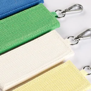 Assorted colorful canvas cotton keychain straps with metal lobster clasps for DIY craft luggage charms