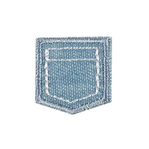 Premium denim style fake pocket embroidered patch for DIY clothing and accessories