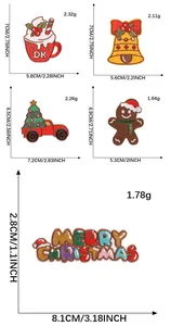 Gedetailleerde afmetingen en gewichtsspecificaties voor geborduurde kerst-oprijkstrips sets