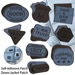 Parche Bordado Autoadhesivo Letra del Alfabeto de Mezclilla Insignia Termoadhesiva Para Reparación de Ropa DIY Costura