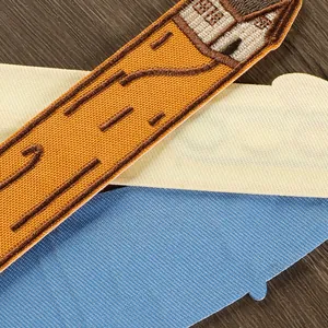 Handmade creative embroidered felt bookmarks with scenic house and road designs