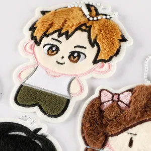 High-quality plush anime character patch keychains for backpack and luggage decoration